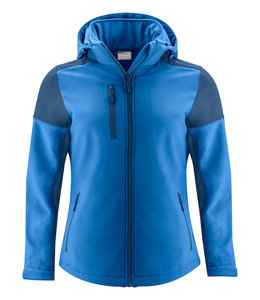 Printer UITVERKOOP;  2-kleurige DAMES softshell met afneembare capuchon - AVALON