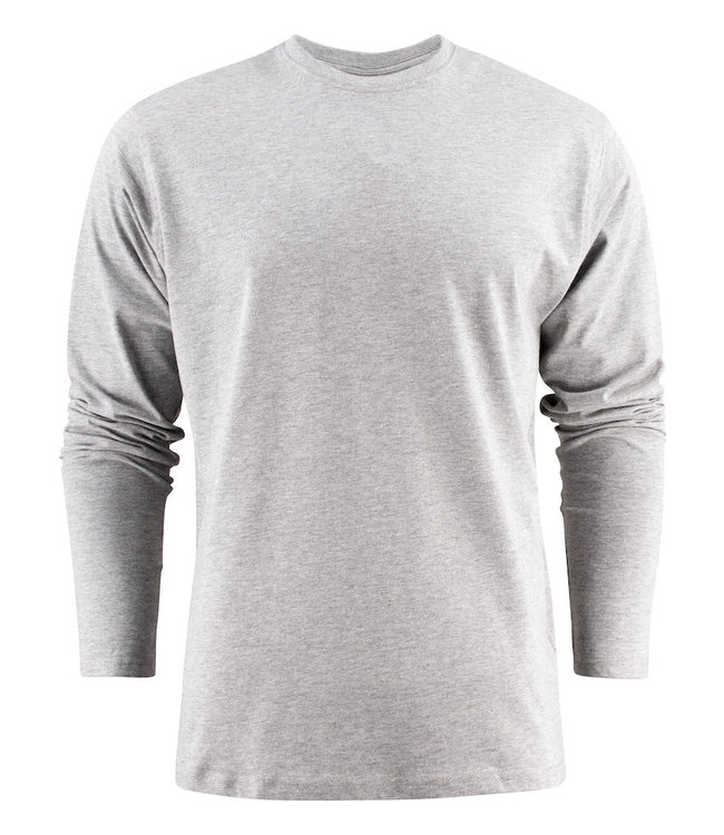 Printer - heren t-shirt lange mouwen DYON, met dubbele naden rond halsopening, nekrand van vier lagen