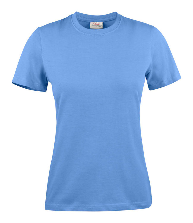 Printer - dames t-shirt ELINE, met versterkte schoudernaden, dubbel gestikte halsopening, geribde hals in vier lagen