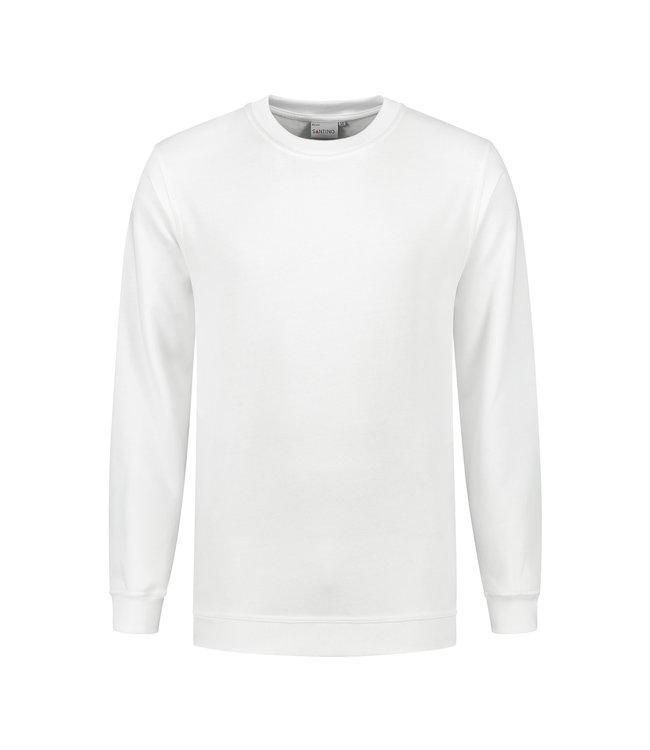 Santino - unisex sweater ROLAND, met ronde hals, kraag, tailleband en manchetten met elastaan