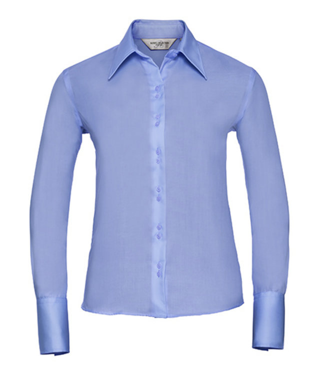 Russell collection - dames blouse ADELMOED, met lange mouwen, comfortabele kraag, modieuze knoopsluiting