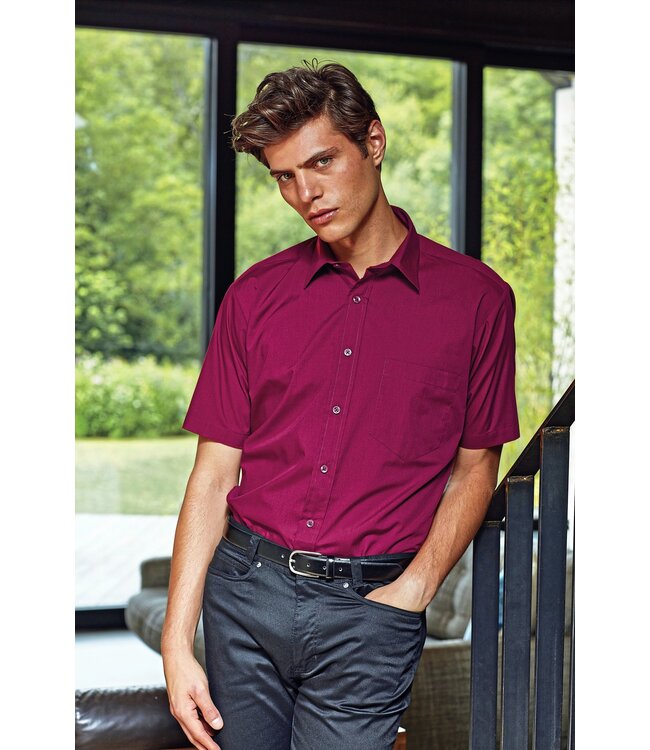 Premier UITVERKOOP; Heren overhemd met korte mouwen, popeline - AVERIL