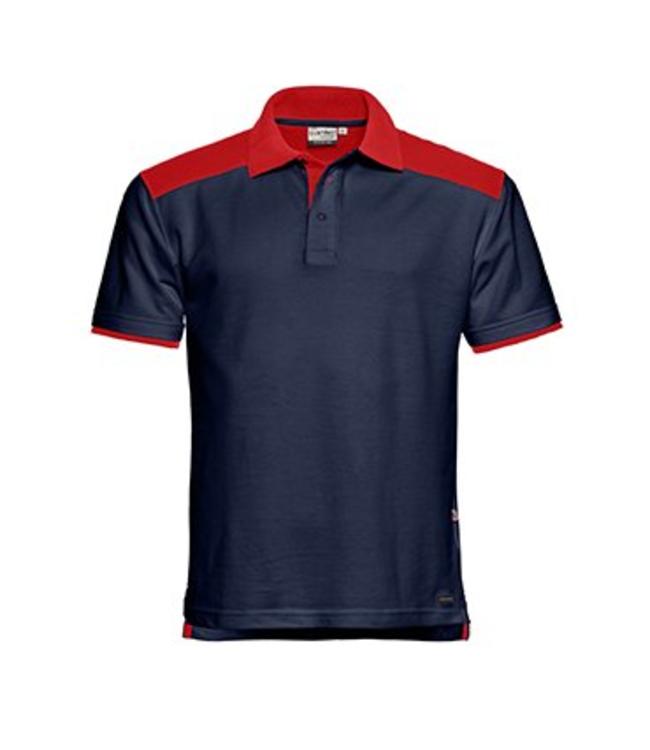 Santino - unisex tweekleurig poloshirt TIVOLI, met schouderstuk in contrastkleur, voorgekrompen, plat gebreide kraag