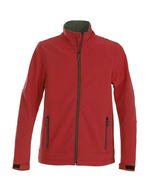 Printer - heren softshell jack REMCO, met tweekleurige ritssluiting, verstelbare mouwen, zippullers in contrasterende kleur