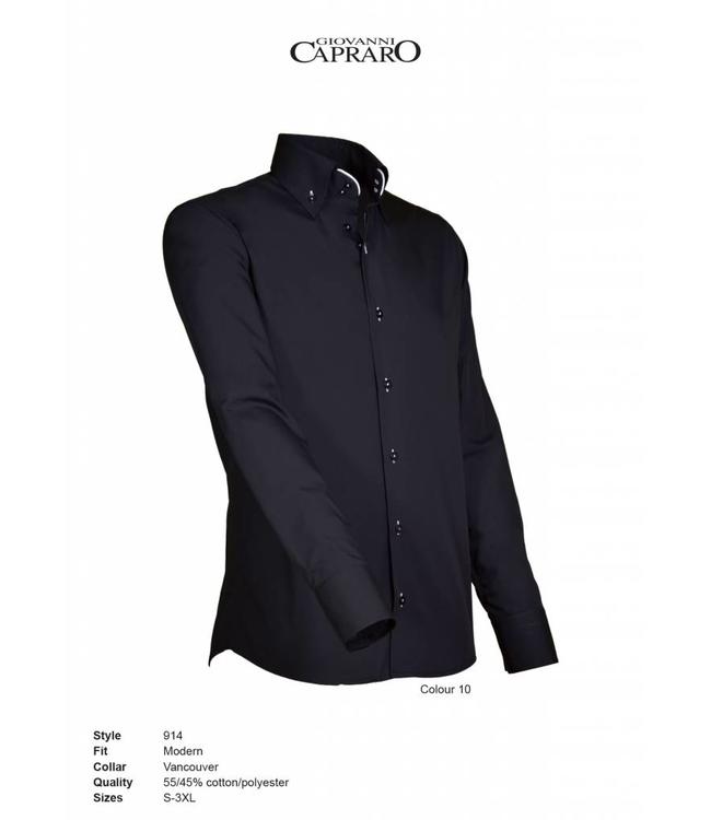 Giovanni Capraro - Italiaans design overhemd voor heren DONATELLO, met button-down kraag en subtiele kleurdetails