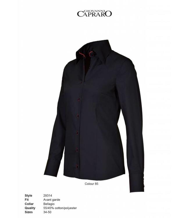 Giovanni Capraro - Ialiaans design dames blouse DOMITELLA, met button-down kraag en subtiele kleurdetails