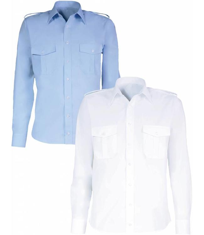 vee regering Gemeenten Heren overhemd, met borstzakjes en epauletten op de schouders. verkrijgbaar  in verschillende mouwlengtes - QS-Bedrijfskleding
