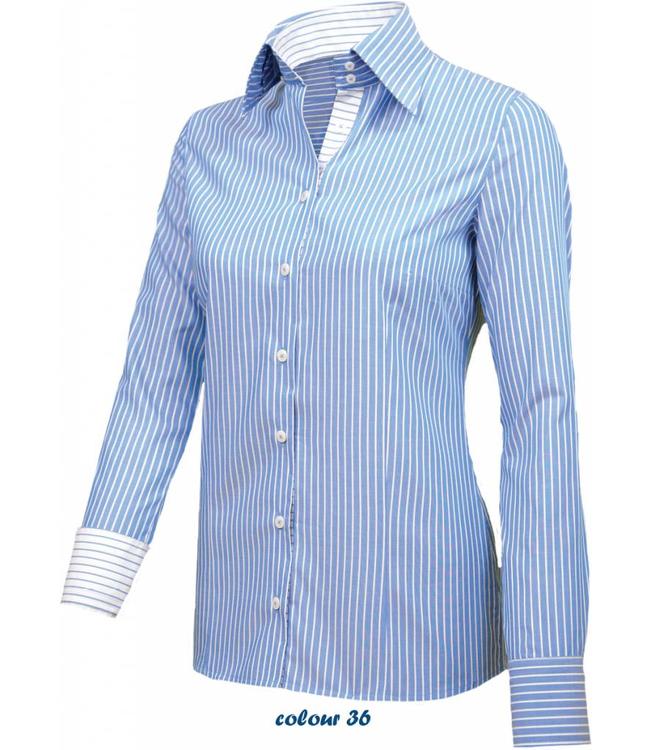 Giovanni Capraro - dames blouse ALESSIA, met button-down kraag en streepjespatroon in vier verschillende kleuren