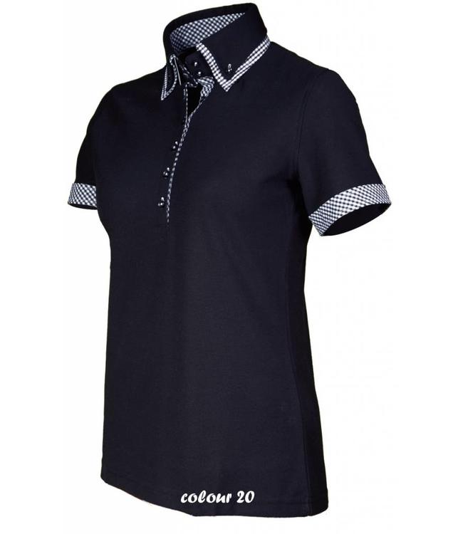 Luxe dames italiaans desing polo, verkrijgbaar in twee kleuren en met manchetten aan kraag - QS-Bedrijfskleding