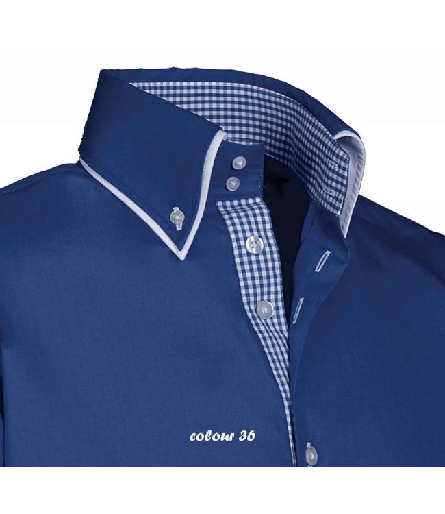 Streven Bijna dood Alert Luxe italiaans heren overhemd, met knoopsluiting, button-down kraag en  ruitjespatroon details - QS-Bedrijfskleding