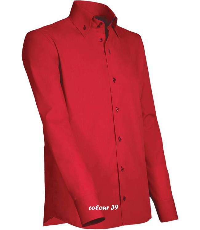 Giovanni Capraro - Italiaans design heren overhemd GERANO, met button-down kraag en subtiele kleurdetails