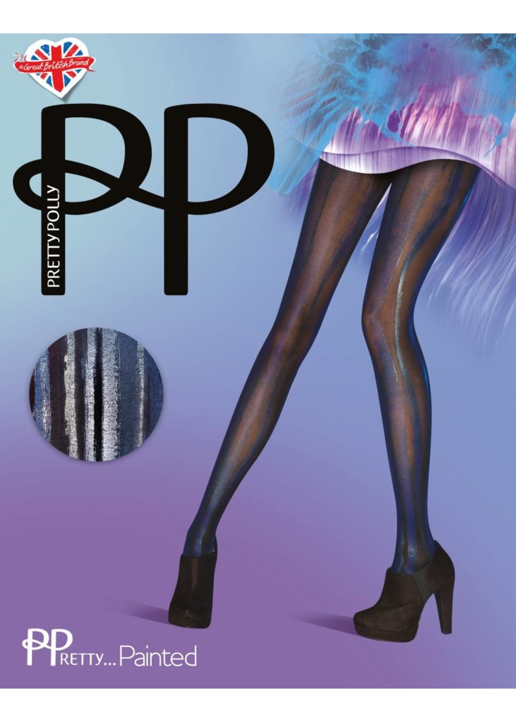 Pretty Polly Blue/Black Wet Look Tights