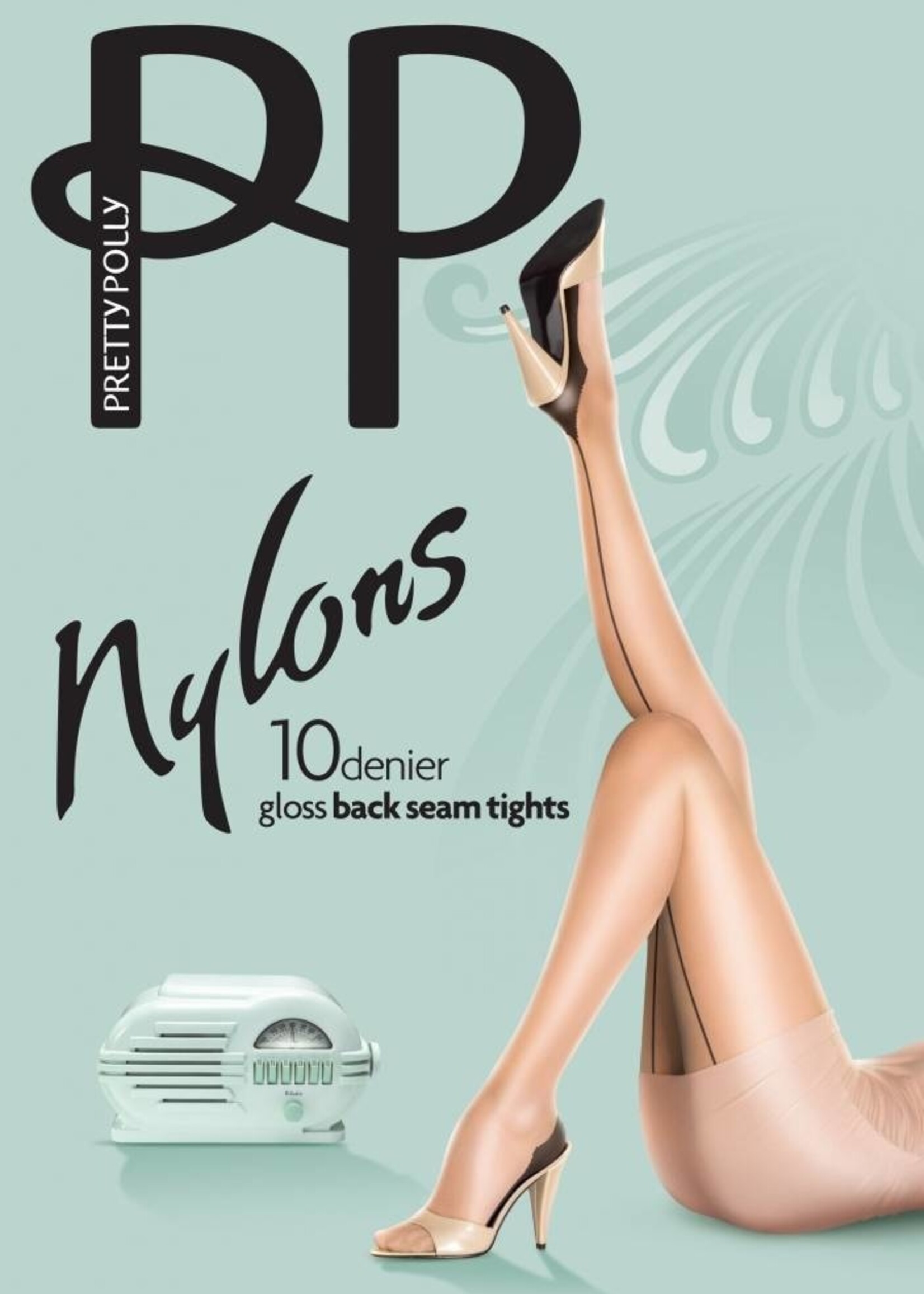 Pretty Polly  Pretty Polly 10D. "Nylons" gloss panty met naad