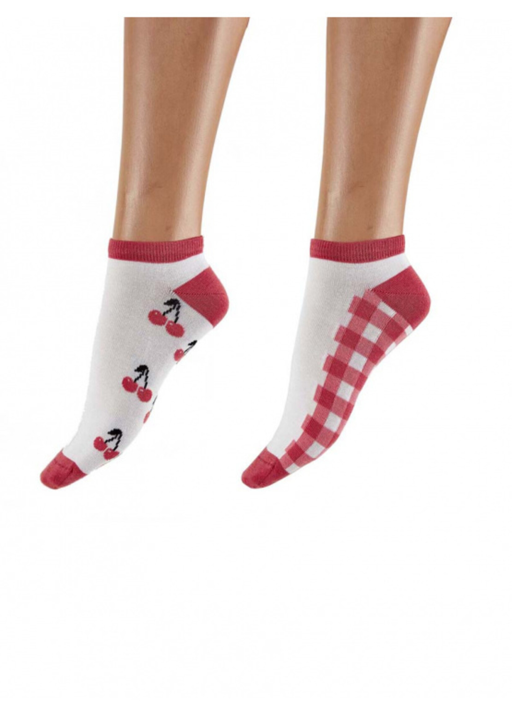 Pretty Polly  Cherry Pattern Bamboo Liners Socks 2 paar voordeelverpakking