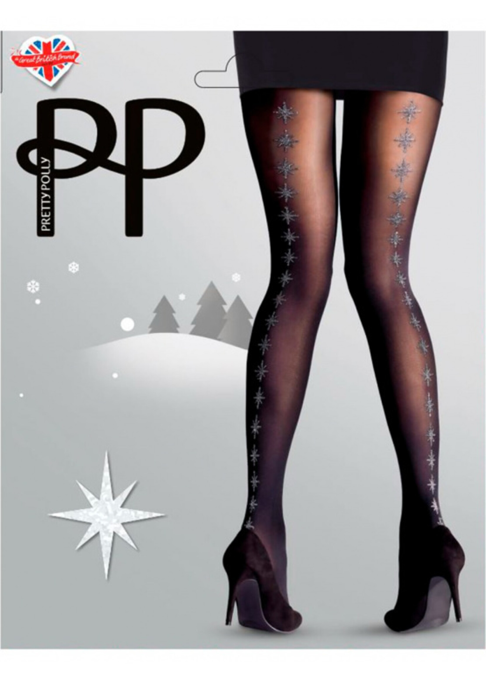 Pretty Polly  Christmas Sparkly Star Back Seam Panty