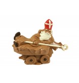 Stoere chocolade Sint op kar - Sinterklaas chocolade