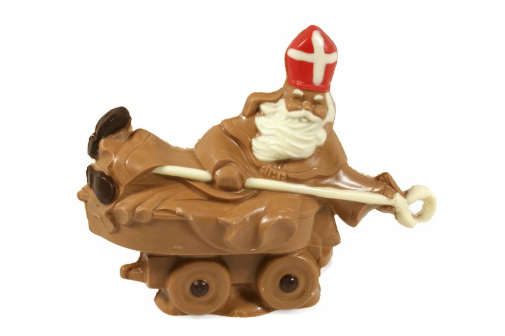 Stoere chocolade Sint op kar - Sinterklaas chocolade