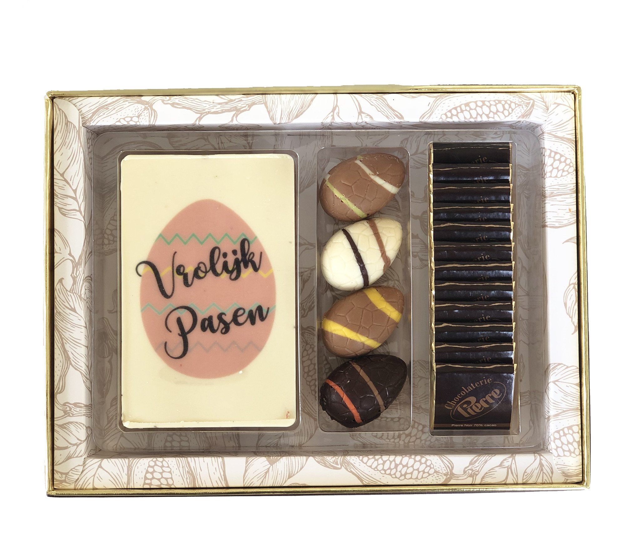 Giftbox Royal met tablet, bonbons en napolitains in Paasthema