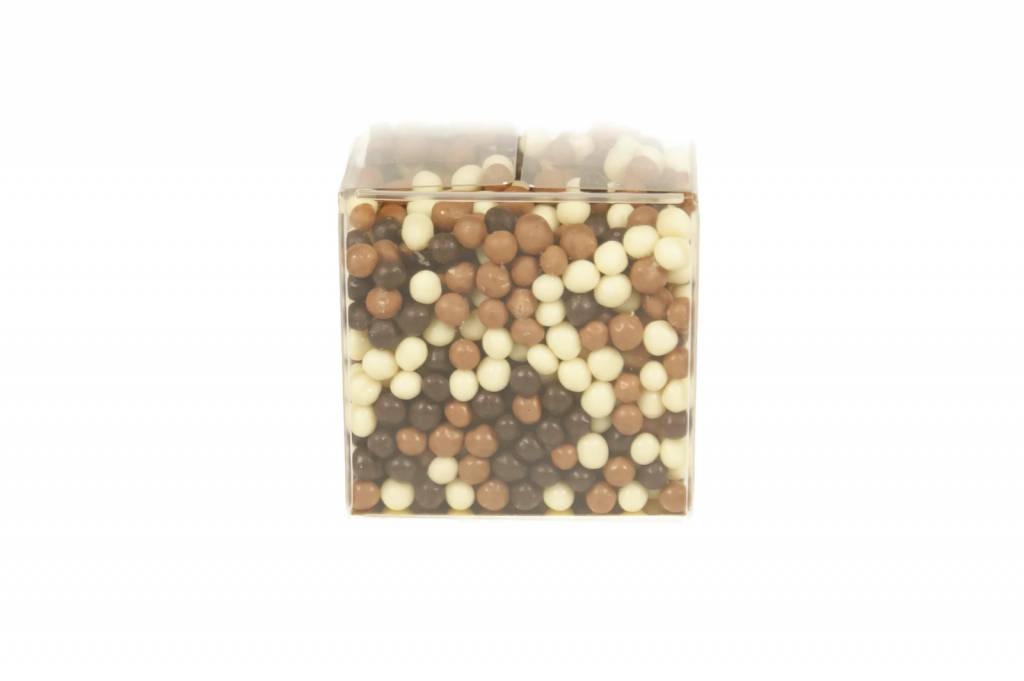 Crispy pearls met chocolade of caramelchocolade - decoratie voor baksels
