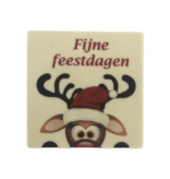 Chocoladetablet Fijne feestdagen met rendier - Kerst chocolade