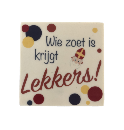 Chocoladetablet 'Wie zoet is' - Sinterklaas chocolade