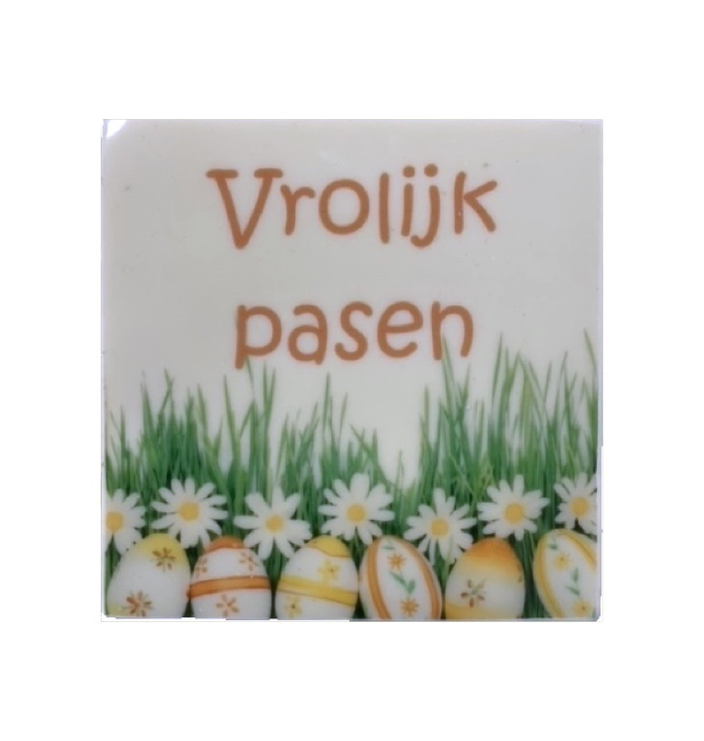 Chocoladetablet Vrolijk Pasen - chocolade voor Pasen
