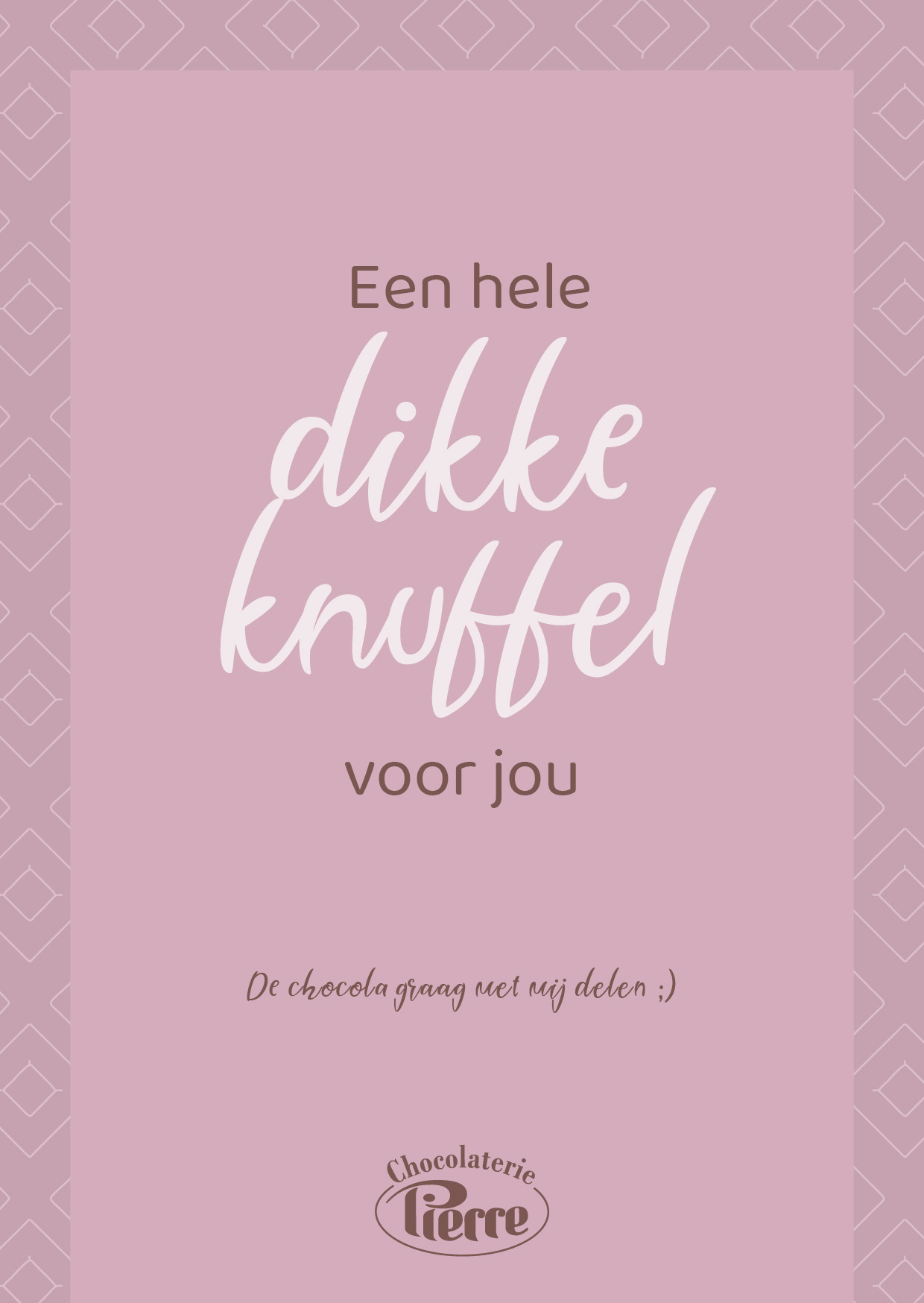 Kaart 'een hele dikke knuffel voor jou'