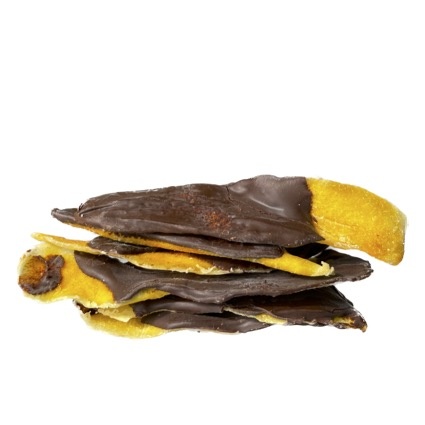 Mango slices met chocolade