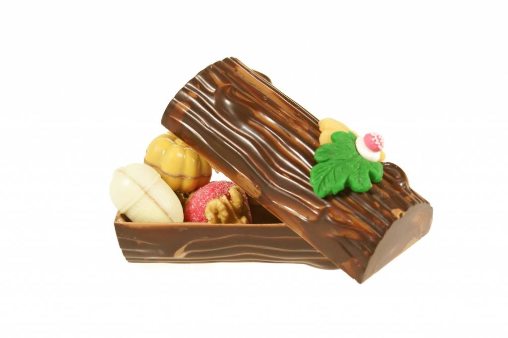 Chocolade Boomstammetje – Ambachtelijk & Gevuld met Herfstbonbons