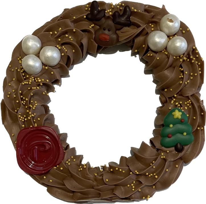 Praliné Kerstkrans met crispy pearls - Kerst chocolade