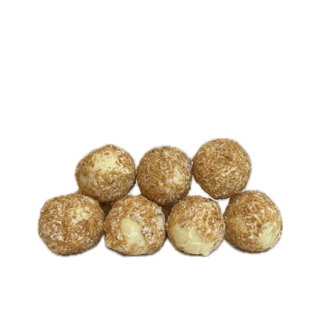 Kokos truffels - Ambachtelijke truffels met gebrande kokos & romige ganache