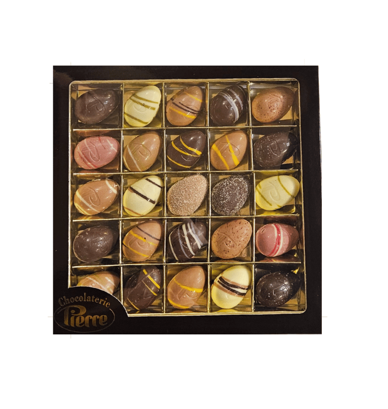 Luxe box 25 bonbon paaseitjes - chocolade voor Pasen
