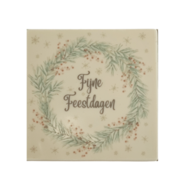 Fijne feestdagen krans tablet