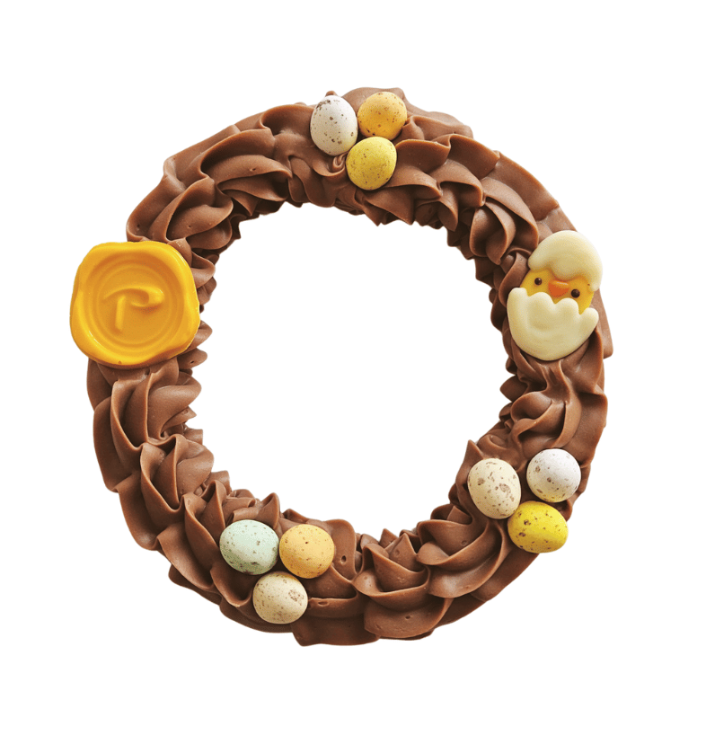 Paaskrans van romige praliné