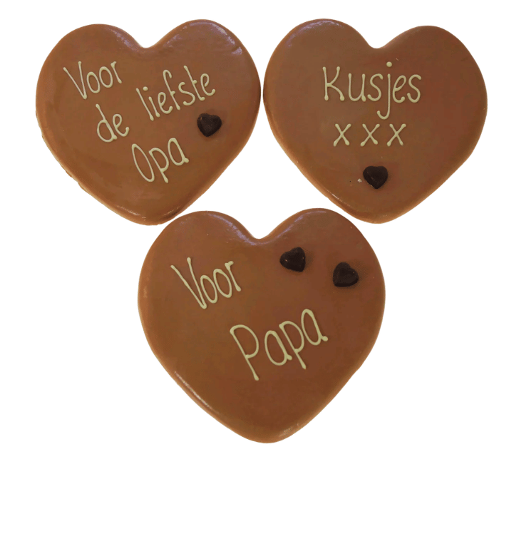 Chocolade hart met persoonlijke tekst – Vaderdag chocolade cadeau