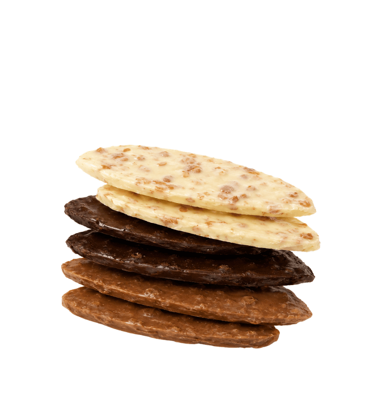 Nougatine Blaadjes – Dunne Chocolade met Krokante Karamel