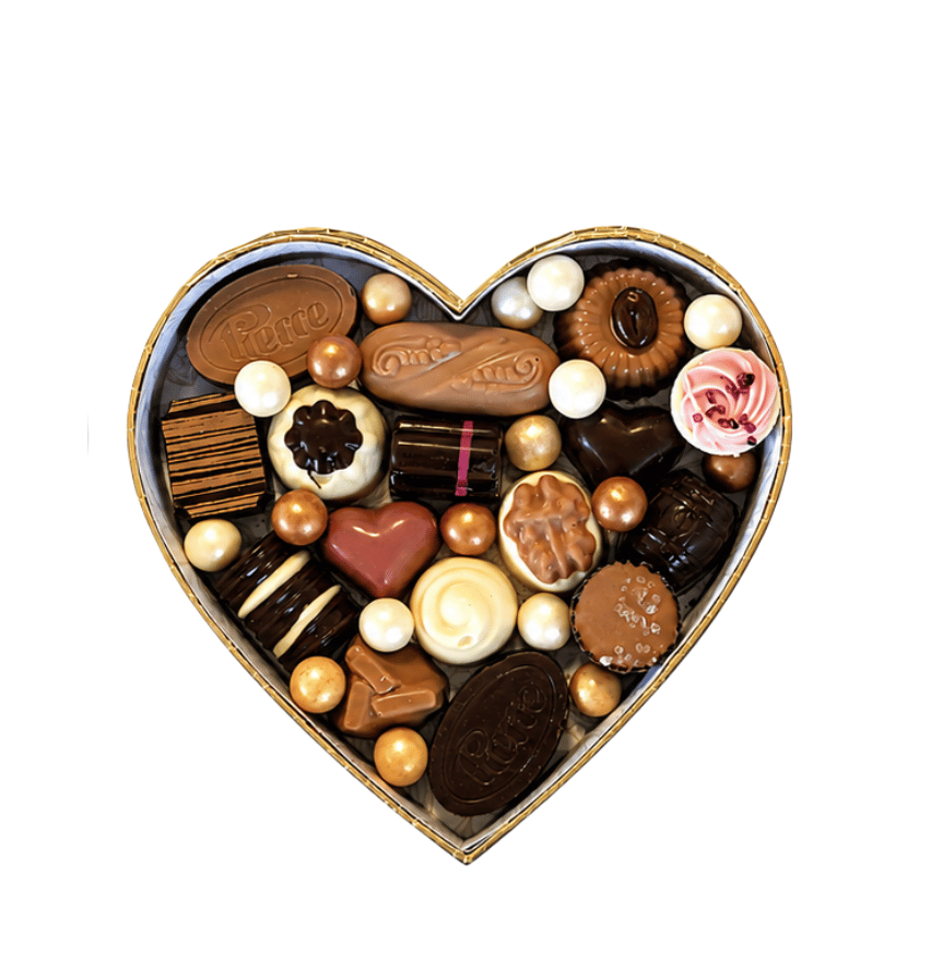 Luxe hartvormige box met ambachtelijke bonbons