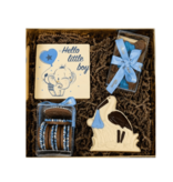 Chocolade Geboortepakket – Met Tablet, Bonbons, Ooievaar & Flikken