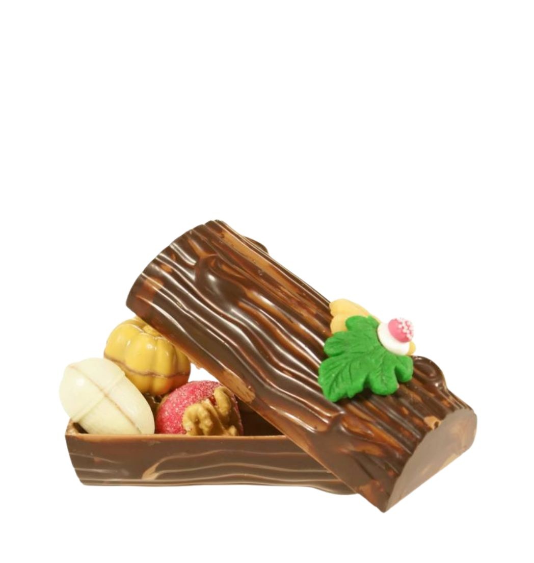 Chocolade Boomstammetje – Ambachtelijk & Gevuld met Herfstbonbons
