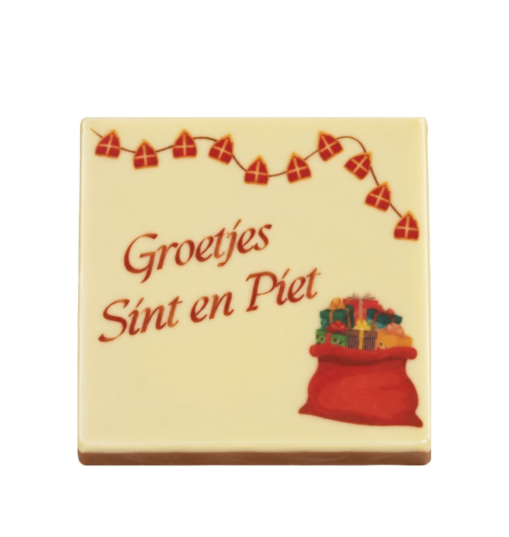 Chocoladetablet Groetjes Sint en Piet - Sinterklaas chocolade