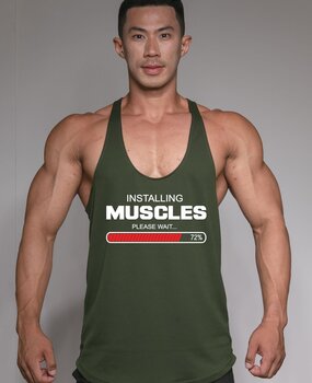 DYEH  Collection DYEH Installing Muscles Dri-Fit Army Singlet DYEH  Collection DYEH Installing Muscles Dri-Fit Army Singlet