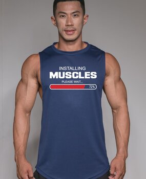 DYEH  Collection DYEH Installing Muscles Dri-Fit Navy Muscle Top DYEH  Collection DYEH Installing Muscles Dri-Fit Navy Muscle Top