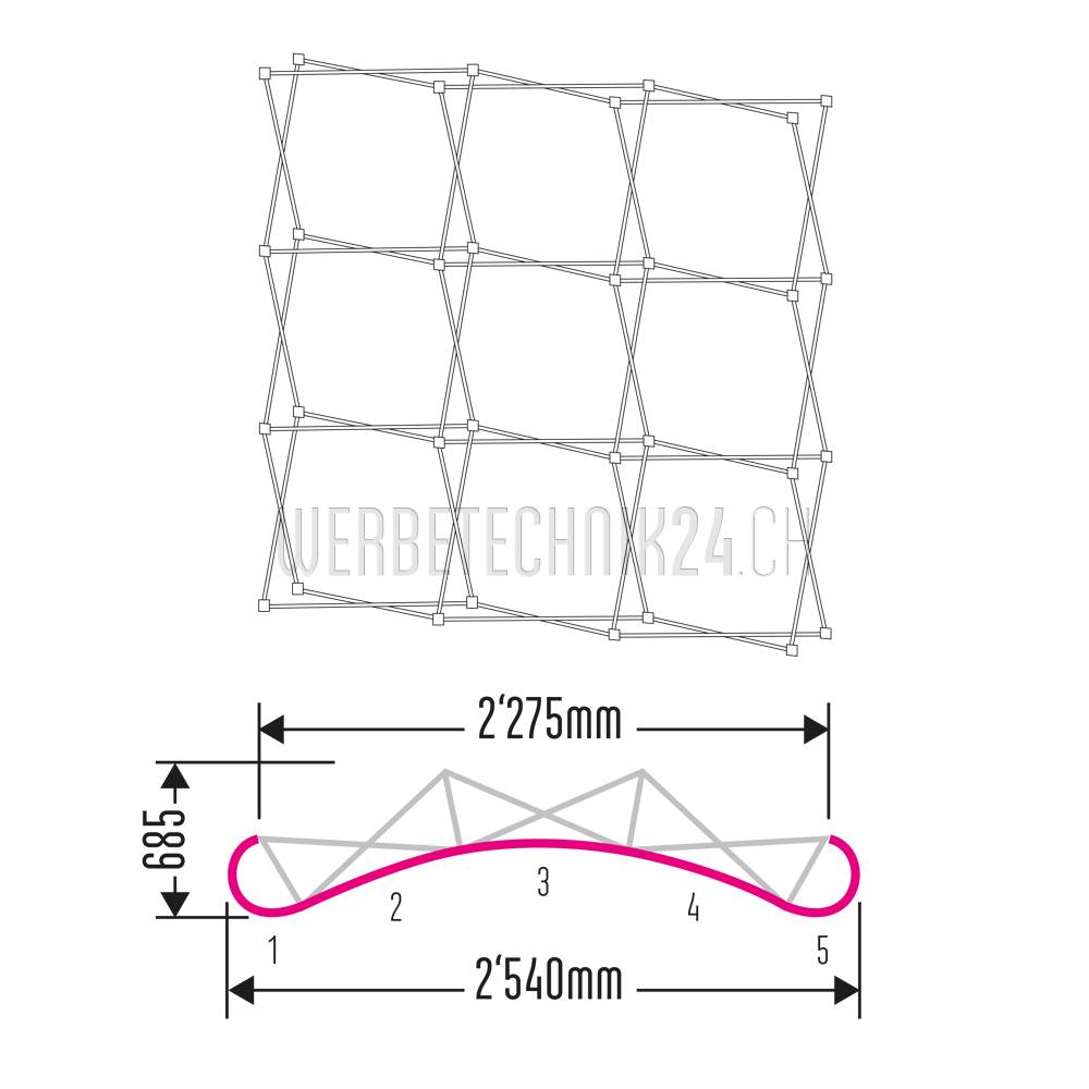 Pop-Up Messewand Classic 3x3 Felder (5 Bahnen)