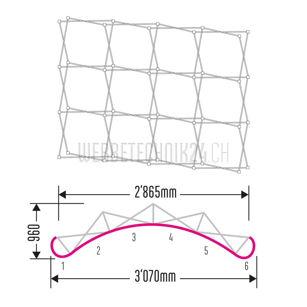 Pop-Up Messewand Classic 3x4 Felder (6 Bahnen)