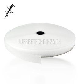 Flauschband Weiss zum Aufnähen 25mm x 25m