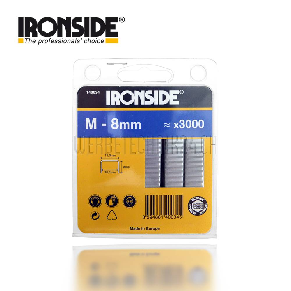 IRONSIDE® Heftklammern M-8mm (3'000 Stk.)