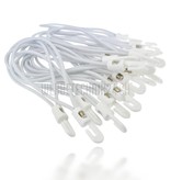 Tendeurs en boucle, élastique 200mm avec crochet blanc (25 pces)