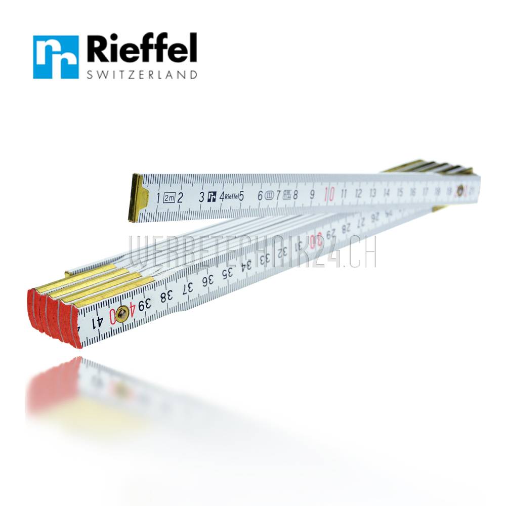 Rieffel® Double mètre pliable Bois blanc