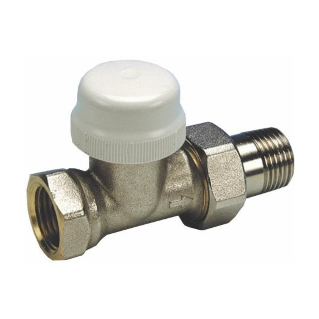 Rechte radiatorkraan 1/2"M x 1/2"V ZK
