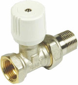 Rechte radiatorkraan 1/2"M x1/2" F